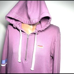 Light purple half zip special edition hoodie by VS PINK